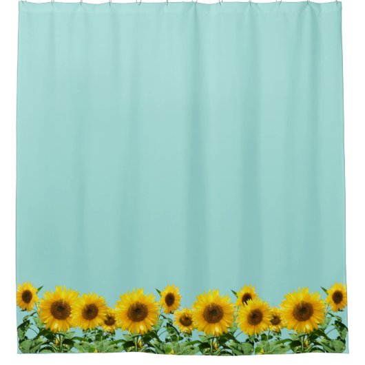 Elegant Sunflower op Light Blue Douchegordijn (Voorkant)