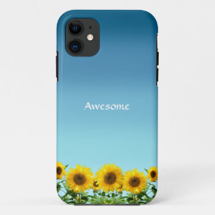 Elegant Sunflower op Sky Blue iPhone 11 Hoesje