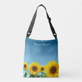Elegant Sunflower op Sky Blue Shades Crossbody Tas