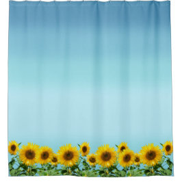 Elegant Sunflower op Sky Blue Shades Douchegordijn