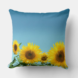 Elegant Sunflower op Sky Blue Shades Kussen