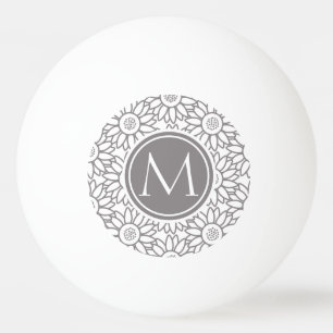 Elegant Sunflower Pattern Monogrammed Pingpongballen