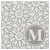 Elegant Sunflower Pattern Monogrammed Stof (Close Up)