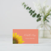 Elegant Sunflower QR code Florence Peach Visitekaartje (Staand voorkant)