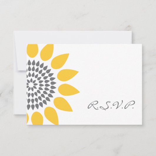 Elegant Sunflower RSVP Kaartje (Voorkant)