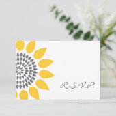 Elegant Sunflower RSVP Kaartje (Staand voorkant)