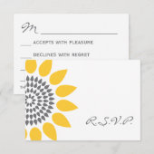 Elegant Sunflower RSVP Kaartje (Voorkant / Achterkant)