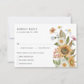 Elegant Sunflower RSVP Kaartje (Voorkant)