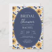 Elegant Sunflower Rustic Bridal Shower Invitation Kaart (Voorkant)