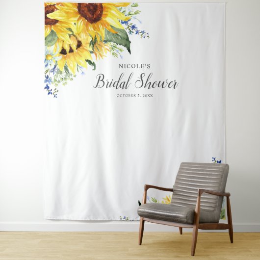 Elegant Sunflower Vrijgezellenfeest Backdrop Wandkleed (In situ)