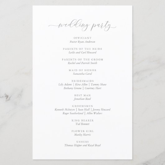 Elegant Sunflower Wedding Ceremony Programme (Achterkant)