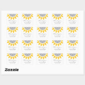 Elegant Sunflower Wedding Favor Vierkante Sticker (Vel)