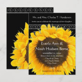 Elegant SunFlower Wedding Invitation Uitnodiging Briefkaart (Voorkant / Achterkant)