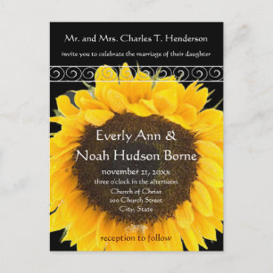 Elegant SunFlower Wedding Invitation Uitnodiging Briefkaart