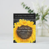 Elegant SunFlower Wedding Invitation Uitnodiging Briefkaart (Staand voorkant)