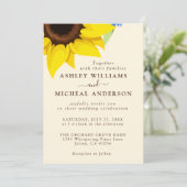 Elegant Sunflower Wedding Invitation With Photo (Debout devant)