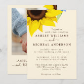 Elegant Sunflower Wedding Invitation With Photo Kaart (Voorkant / Achterkant)