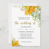 Elegant Sunflower Wedding Kaart (Voorkant)