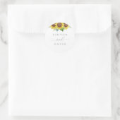 Elegant Sunflower Wedding Ronde Sticker (Tas)