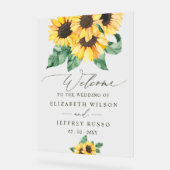 Elegant Sunflowers Garden Wedding Welcome Sign (Angle)