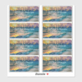 Elegant Sunset Beach Summer Weddenschap Label (Vel)
