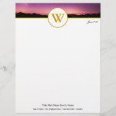 Elegant Sunset Monogram  Briefhoofd (Voorkant)