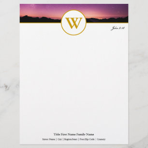 Elegant Sunset Monogram  Briefhoofd