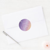 Elegant Sunset Scattered Stars Bedankt Ronde Sticker (Envelop)