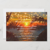 Elegant Sunset Tropical Beach Wedding Kaart (Voorkant)