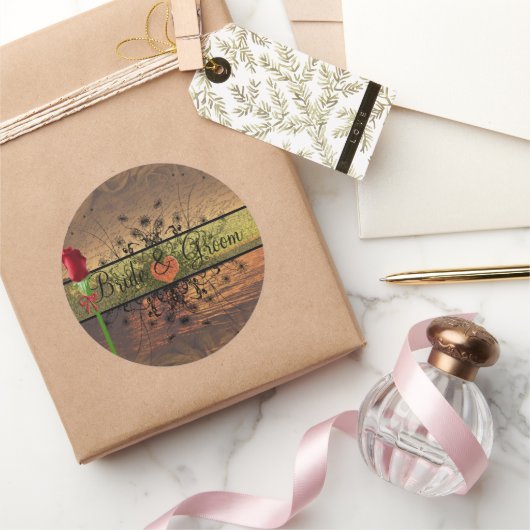 Elegant Sunset Wedding Stickers (Geschenken)