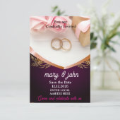 Élégant superposition Faire-part de mariage photo (Debout devant)