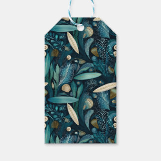 Elegant Surfplank en Kelp Strand Inpakpapier Cadeaulabel