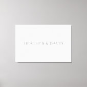 Elegant Surname Monogram | Wit en grijs Canvas Afdruk (Voorkant)