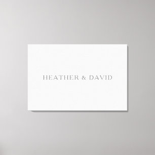 Elegant Surname Monogram Wit en grijs Canvas Afdruk