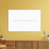 Elegant Surname Monogram | Wit en grijs Canvas Afdruk (Insitu (Woonkamer))