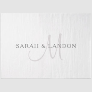 Elegant Surname Monogram   Wit en grijs Tissuepapier