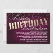 Elegant Surprise Birthday Party Kaart (Voorkant)