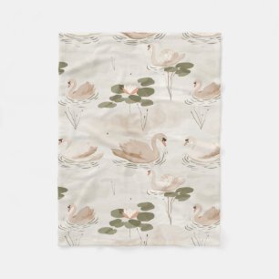 Elegant-swaanpatroon Fleece Deken