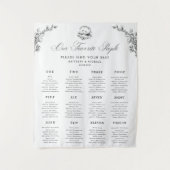 Elegant Swan 12 Tables Wedding Seating Chart Sign Wandkleed (Voorkant)