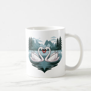 Elegant Swan Heart Design Mok - Valentijnse Gift