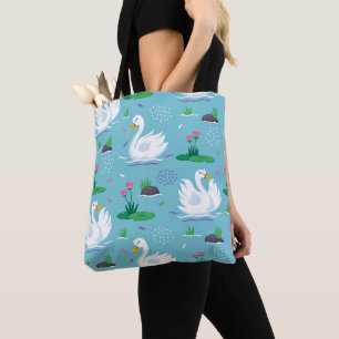 Elegant Swan Pattern Draagtas