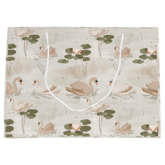 Elegant swan pattern pattern groot cadeauzakje (Voorkant)