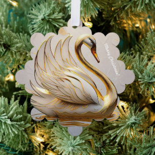 Elegant Swan Portret Ornament Kaart