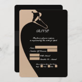 Elegant Swan RSVP-kaart (Voorkant / Achterkant)