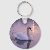 Elegant Swan Sunset Sleutelhanger (Achterkant)