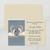 Elegant Swans Bridal Shower Invitation Kaart (Voorkant / Achterkant)