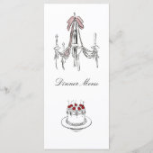 Elegant Swans Romantic Love Script Dinner Menu (Achterkant)