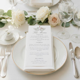 Elegant Swans Romantic Love Script Dinner Menu
