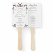 Elegant Swans Wedding Ceremony Program Fans Handwaaier