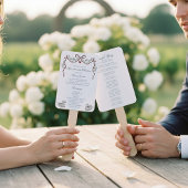 Elegant Swans Wedding Ceremony Program Fans Handwaaier